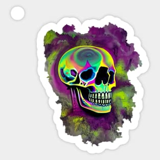 "Vibrant Delight: A Creative and Novel Colorful Skull Design" Sticker